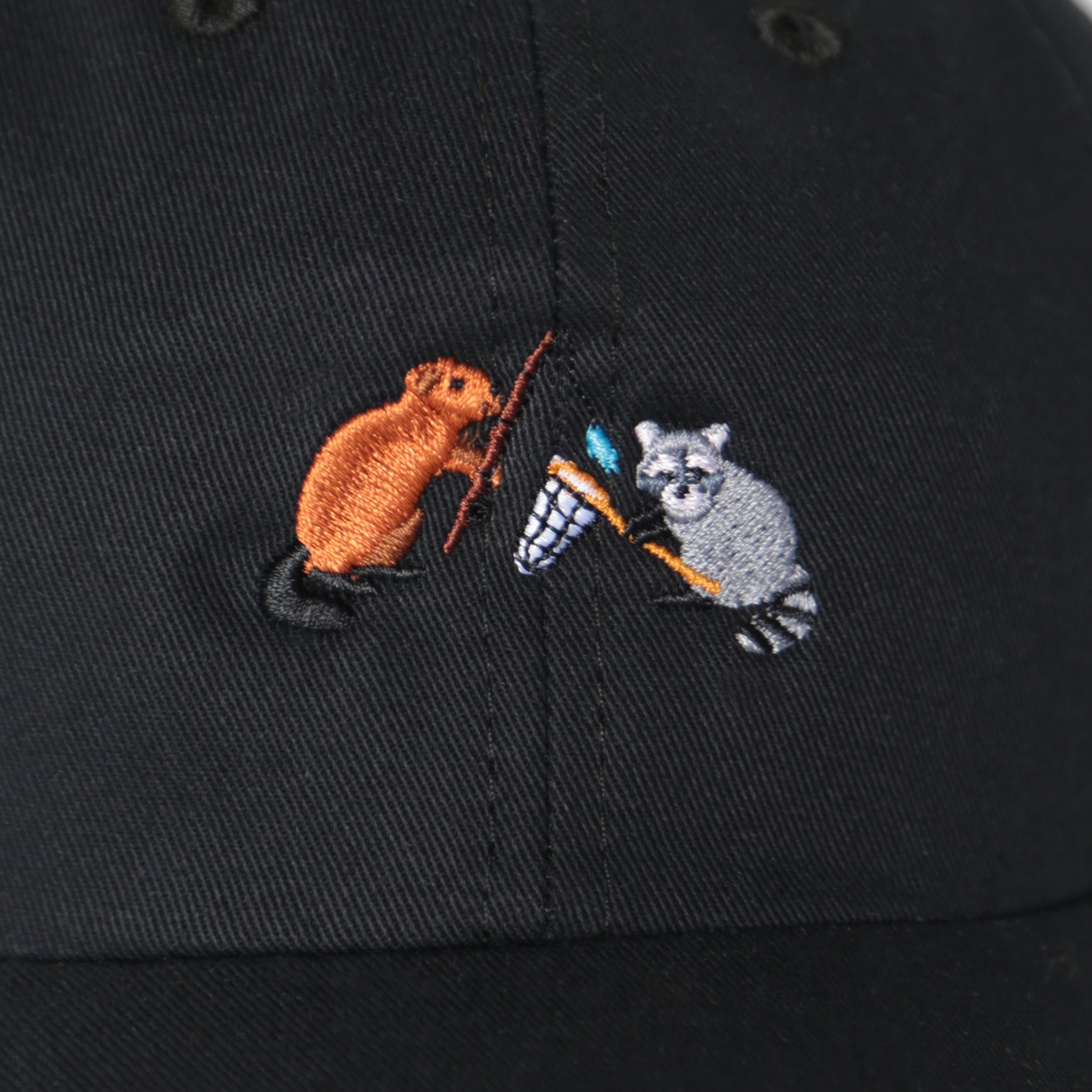 6 Panel - Black - Fishin' Friends Embroidery