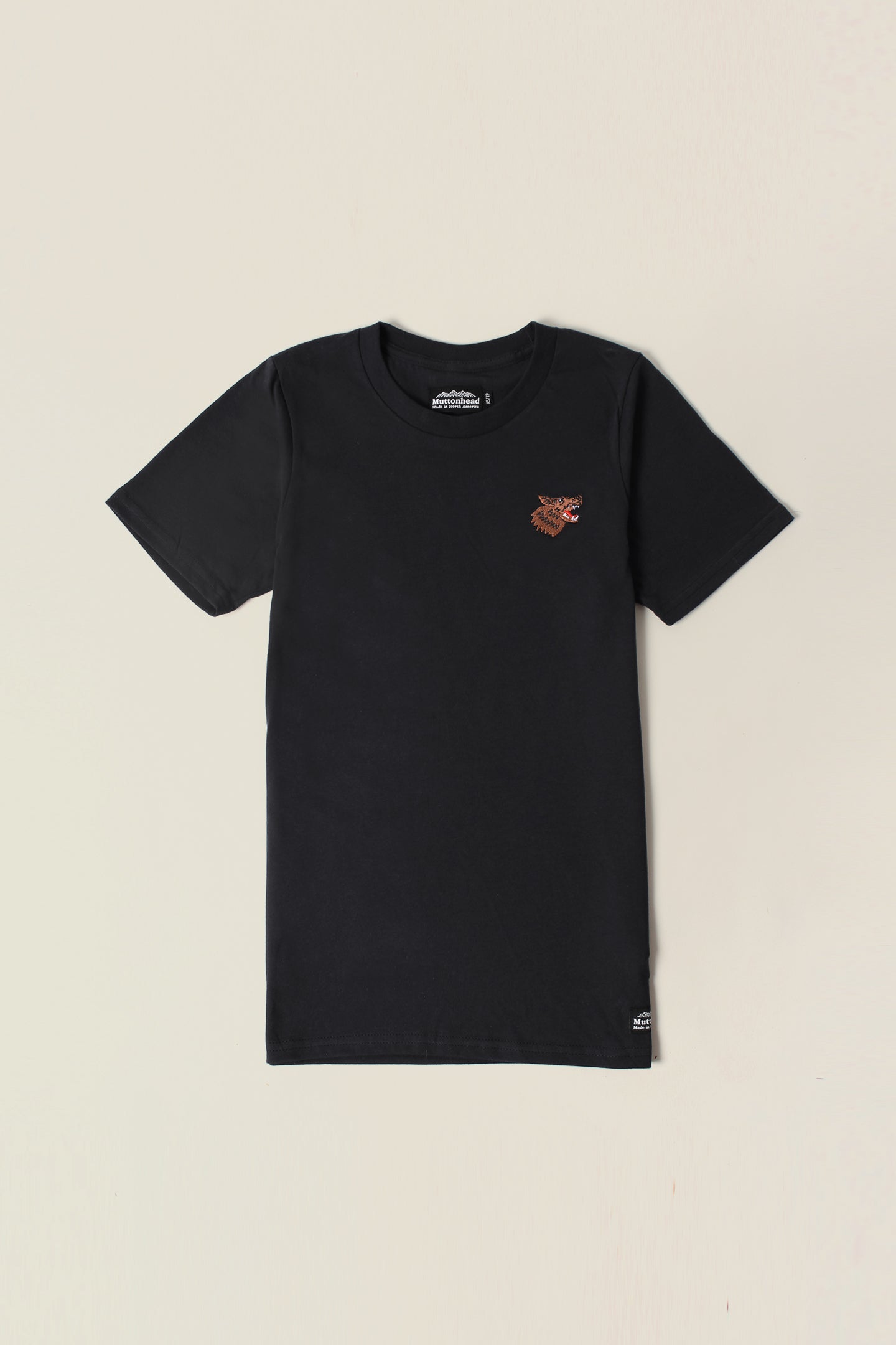 Heavy Weight Tee - Black - Wolf Embroidery