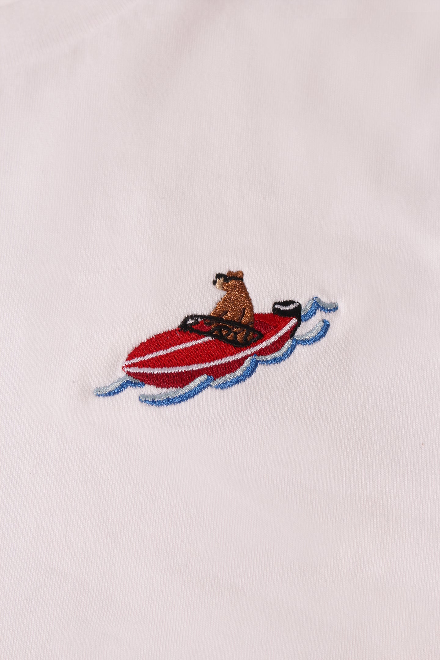 Classic Tee - White - Boat Bear Embroidery