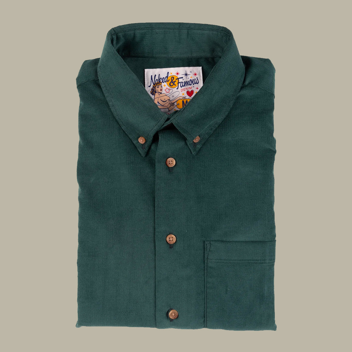 Easy Shirt - Cotton Dyed Corduroy - Green