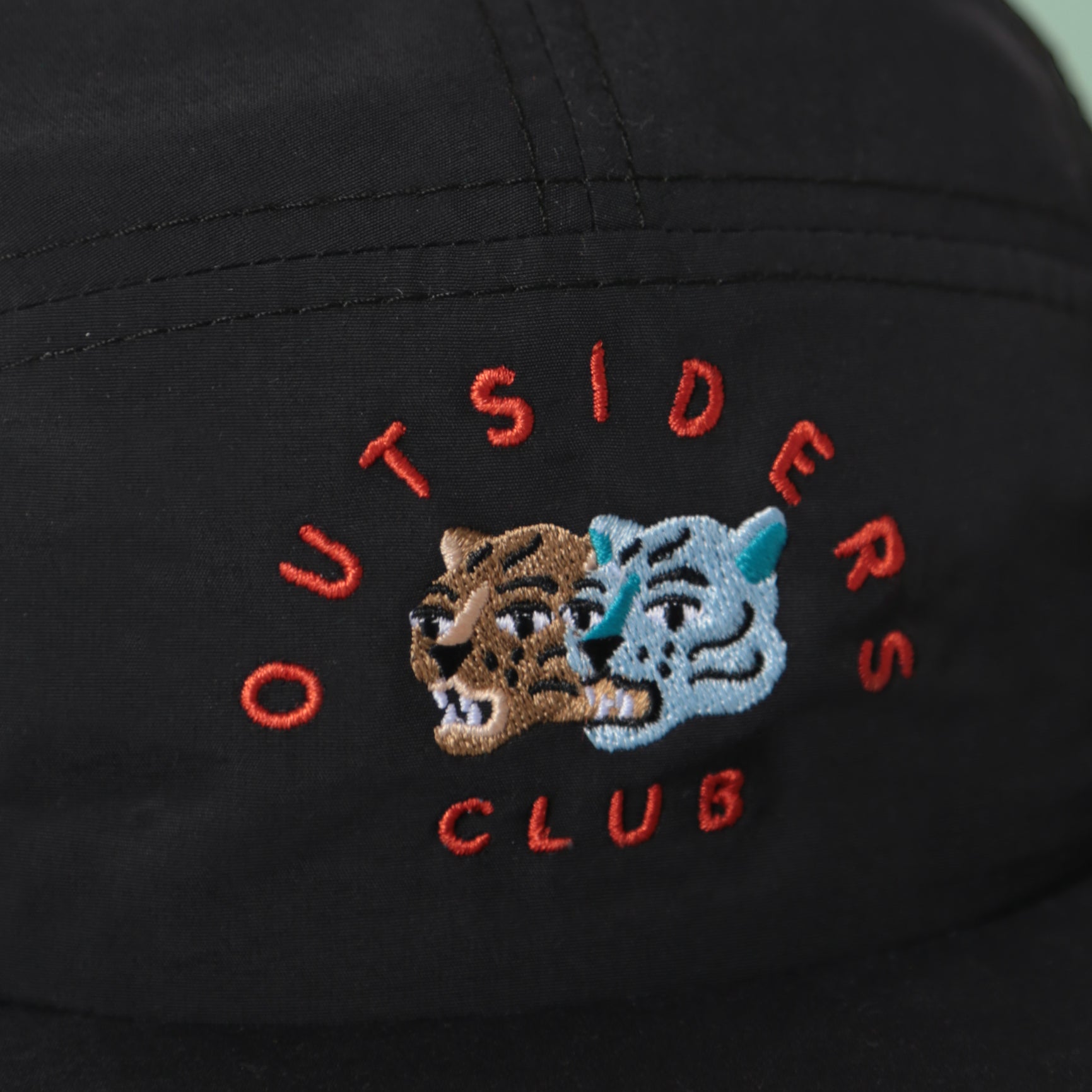 5 Panel - Black Nylon - Outsiders Club Embroidery