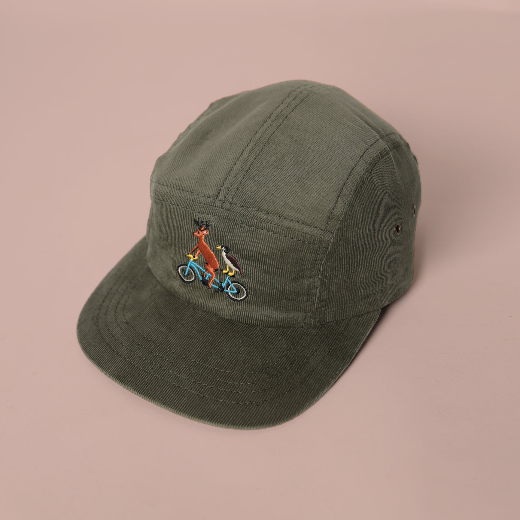 5 Panel - Olive Cord - Pedal Pals Embroidery