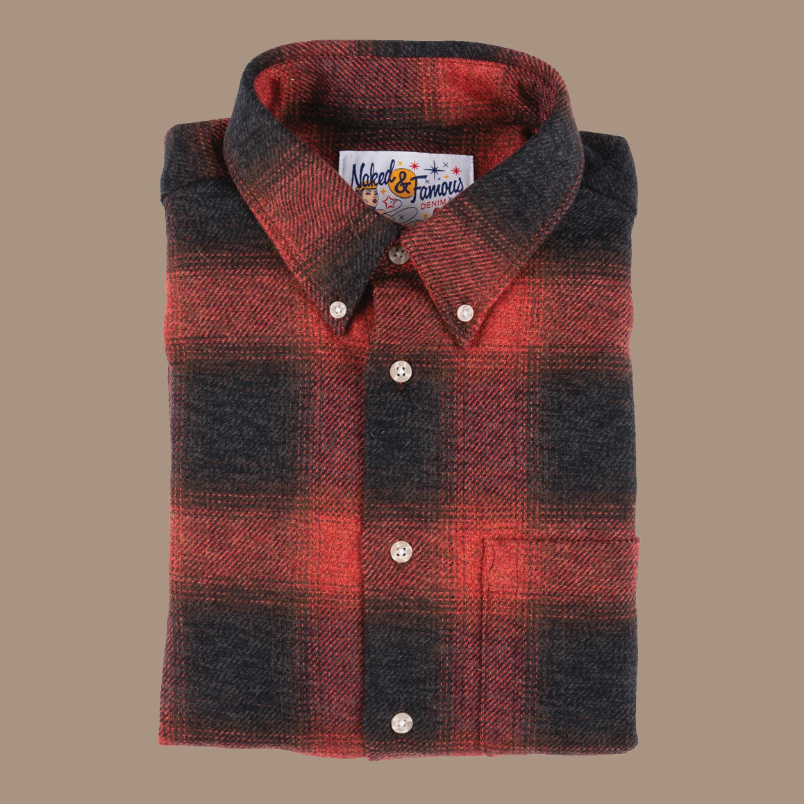 Easy Shirt - Tweedy Cotton Vintage Brushed - Red
