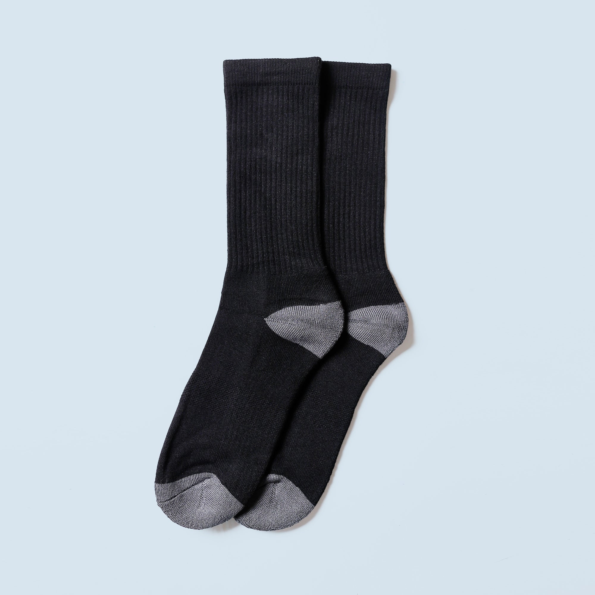 Bamboo Crew Sock - Black/Grey