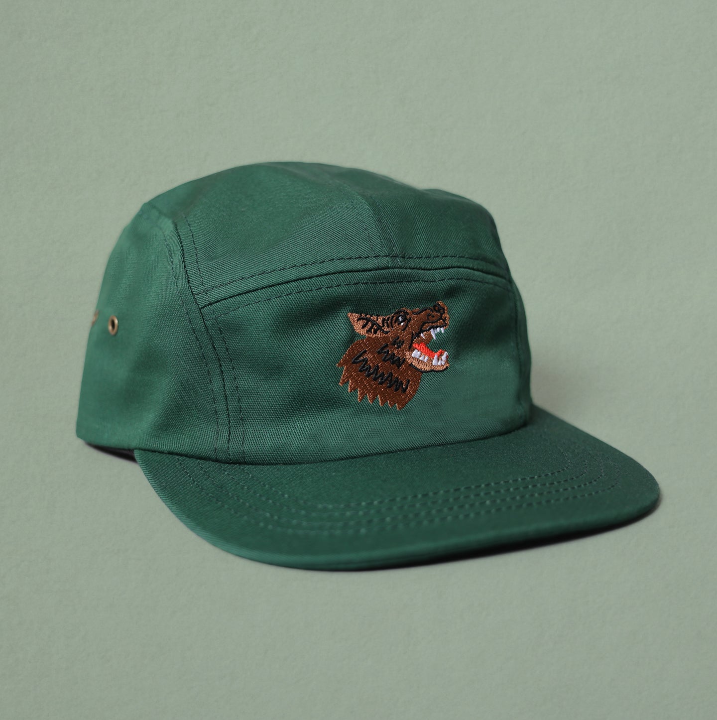 5 Panel - Wolf Embroidery - Forest