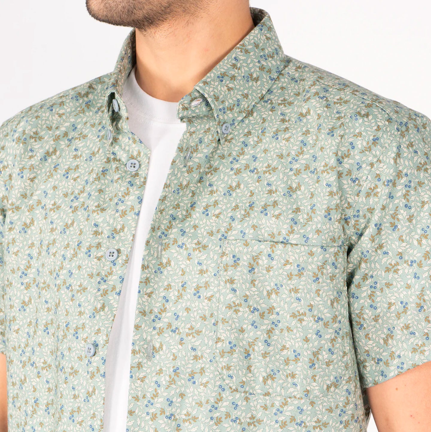 Short Sleeve Easy Shirt - Nuts & Berry - Blue