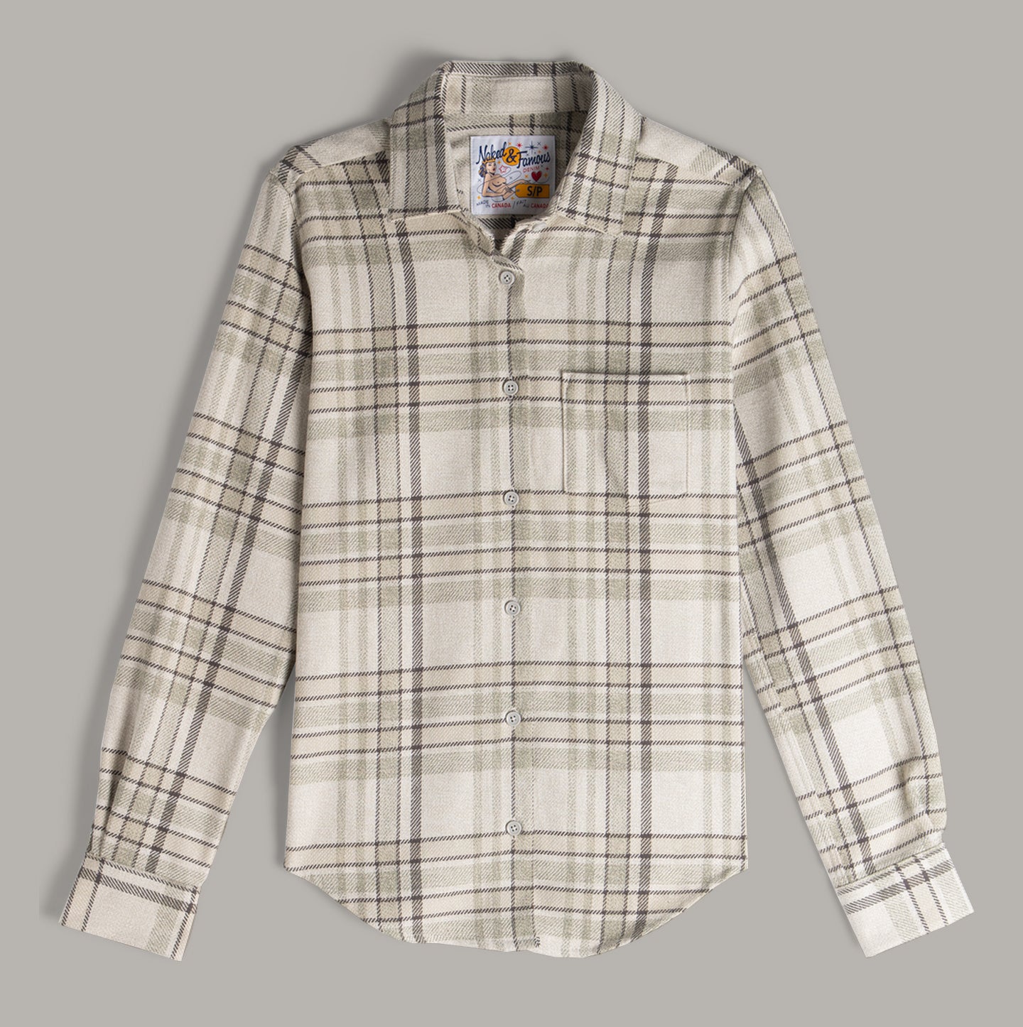Women's Country Shirt - Heavy Vintage Flannel - Pale Grey