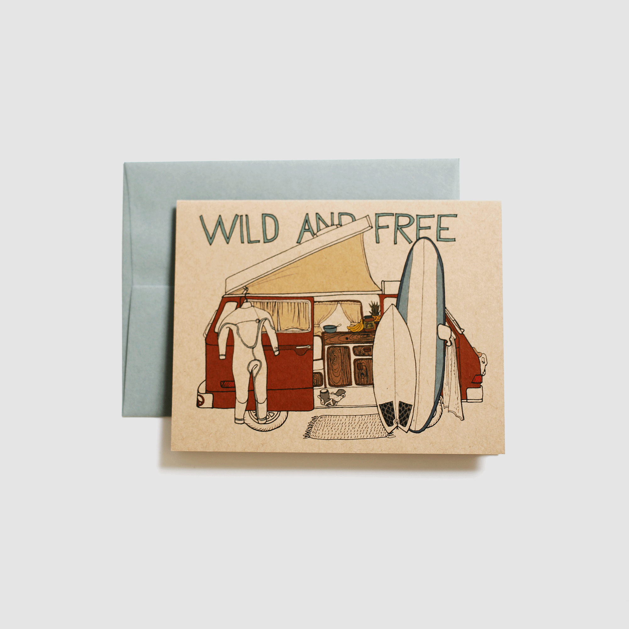 Surf Van Card - Wild Life Illustration and Card Co.