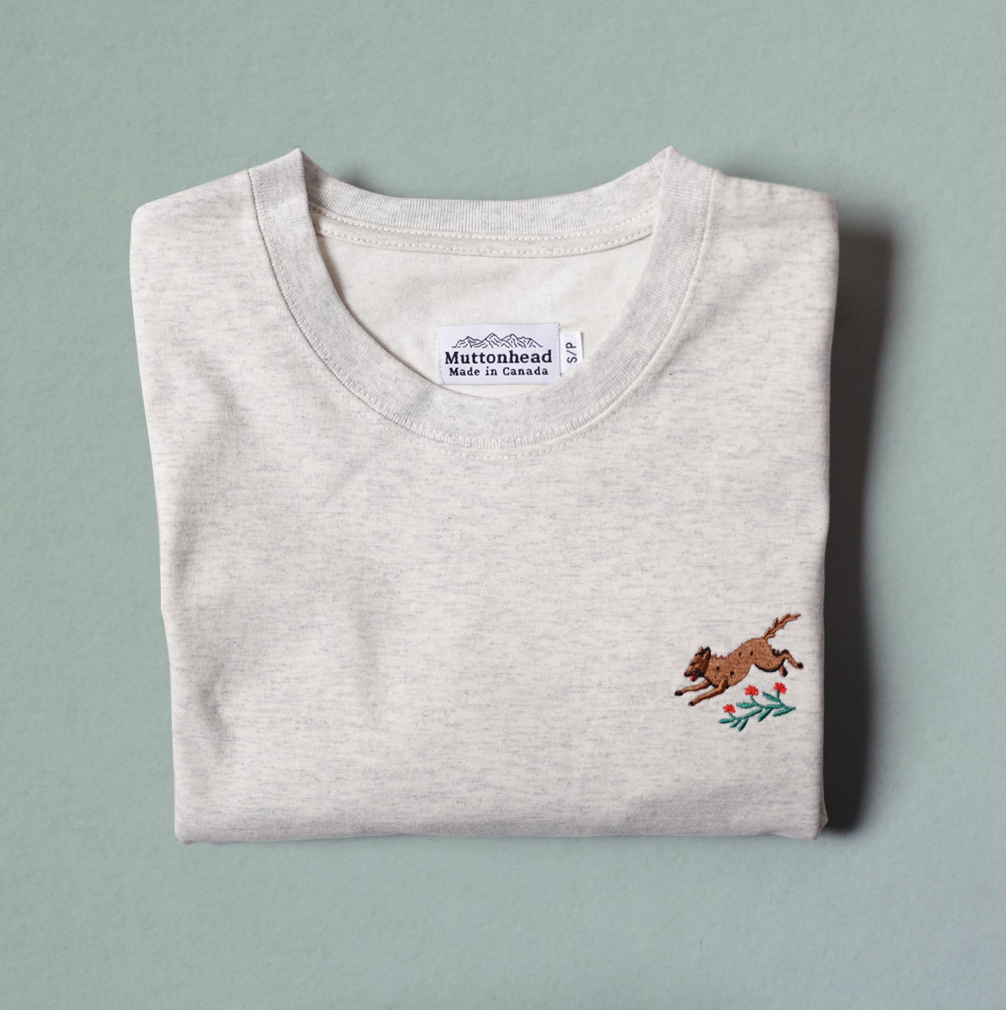 Heavy Weight Tee - Heather Oatmeal - Wild Wolf Embroidery