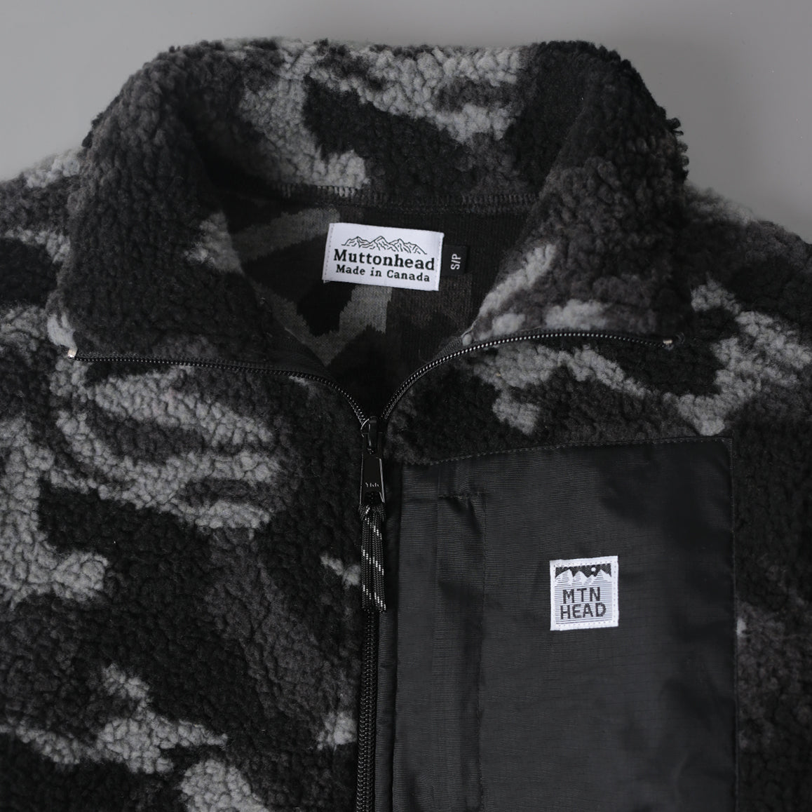 Alpine 1/4 Zip  - Black Camo Sherpa