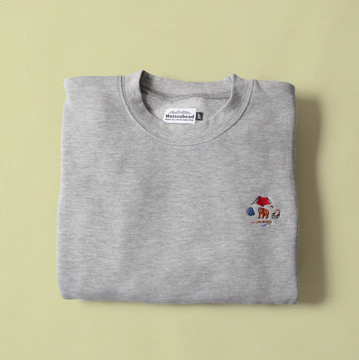 Oversize Crew - Heather Grey - Camp Bear Embroidery - CAMP Series