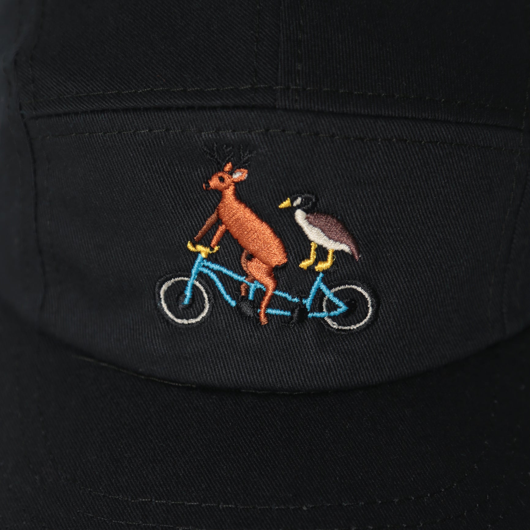 Kids 5 Panel - Black - Pedal Pals Embroidery