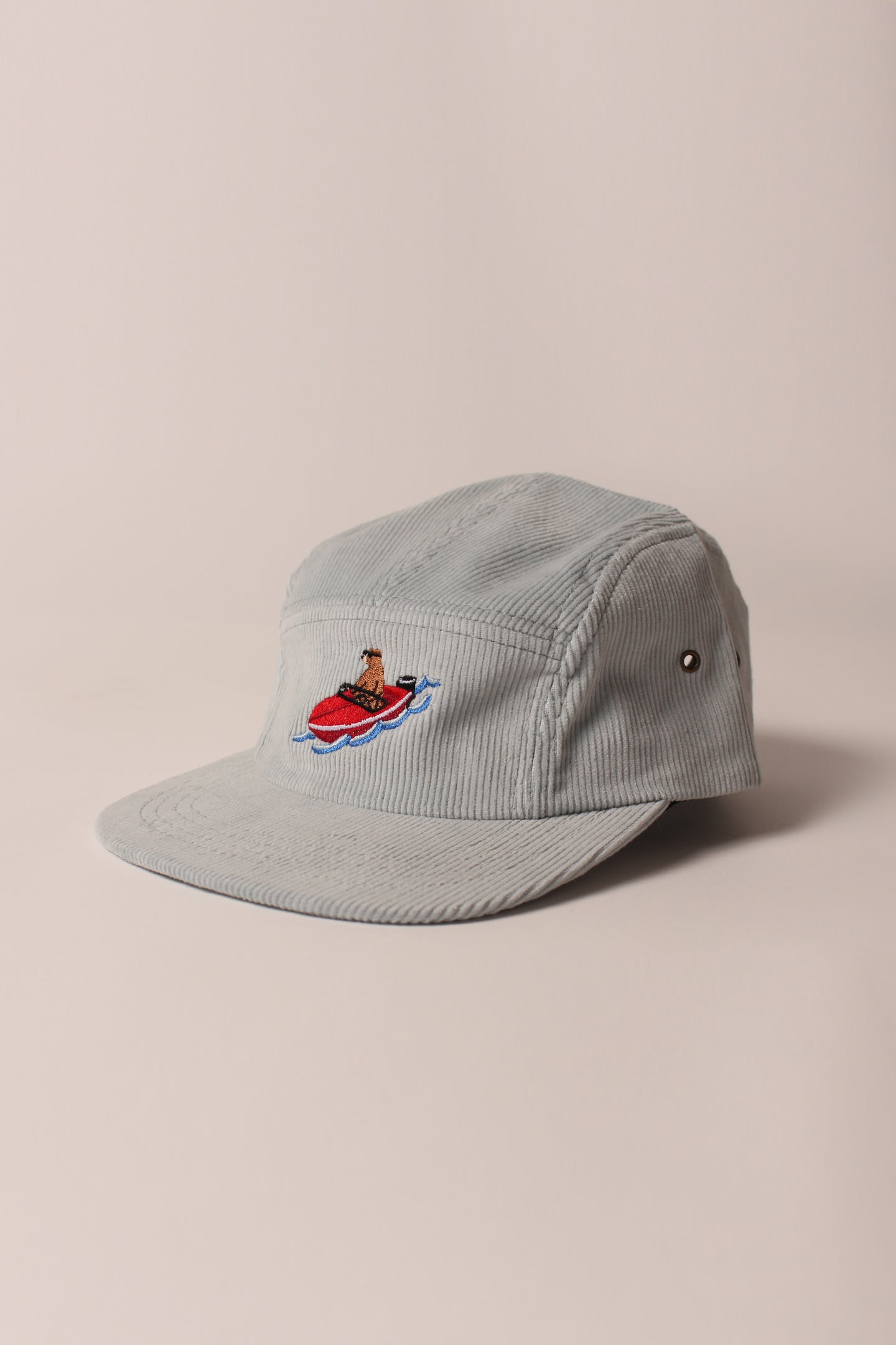 5 Panel - Powder Cord - Boat Bear Embroidery