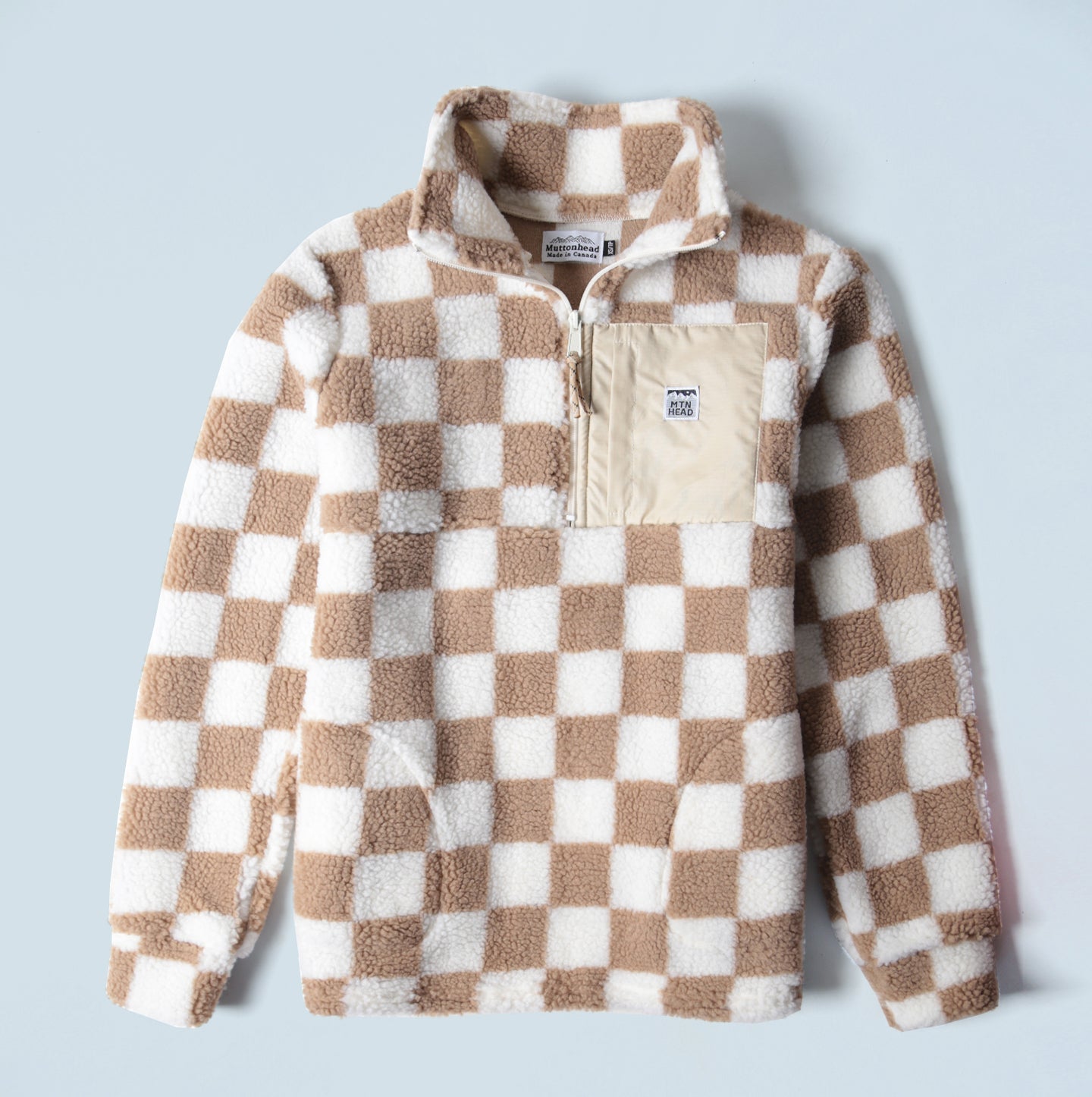 Alpine 1/4 Zip  - Camel Checkers Sherpa