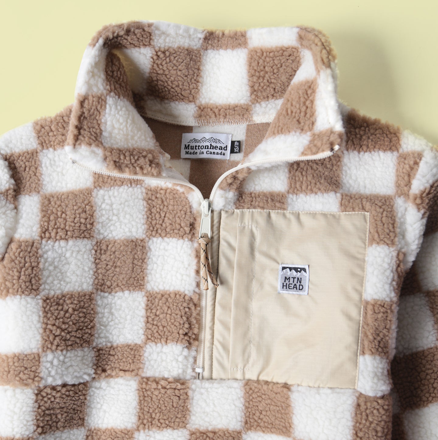 Alpine 1/4 Zip  - Camel Checkers Sherpa