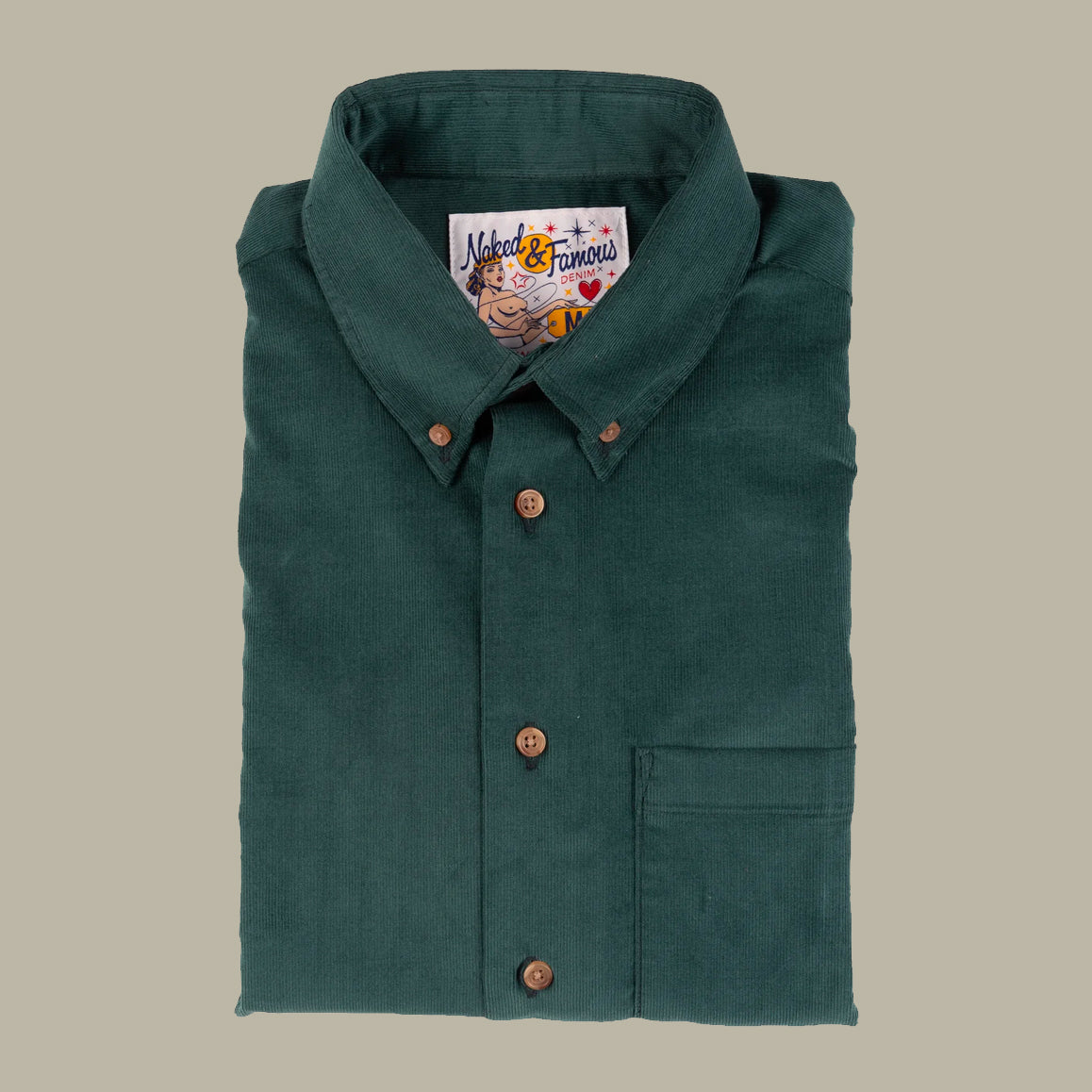 Easy Shirt - Cotton Dyed Corduroy - Green