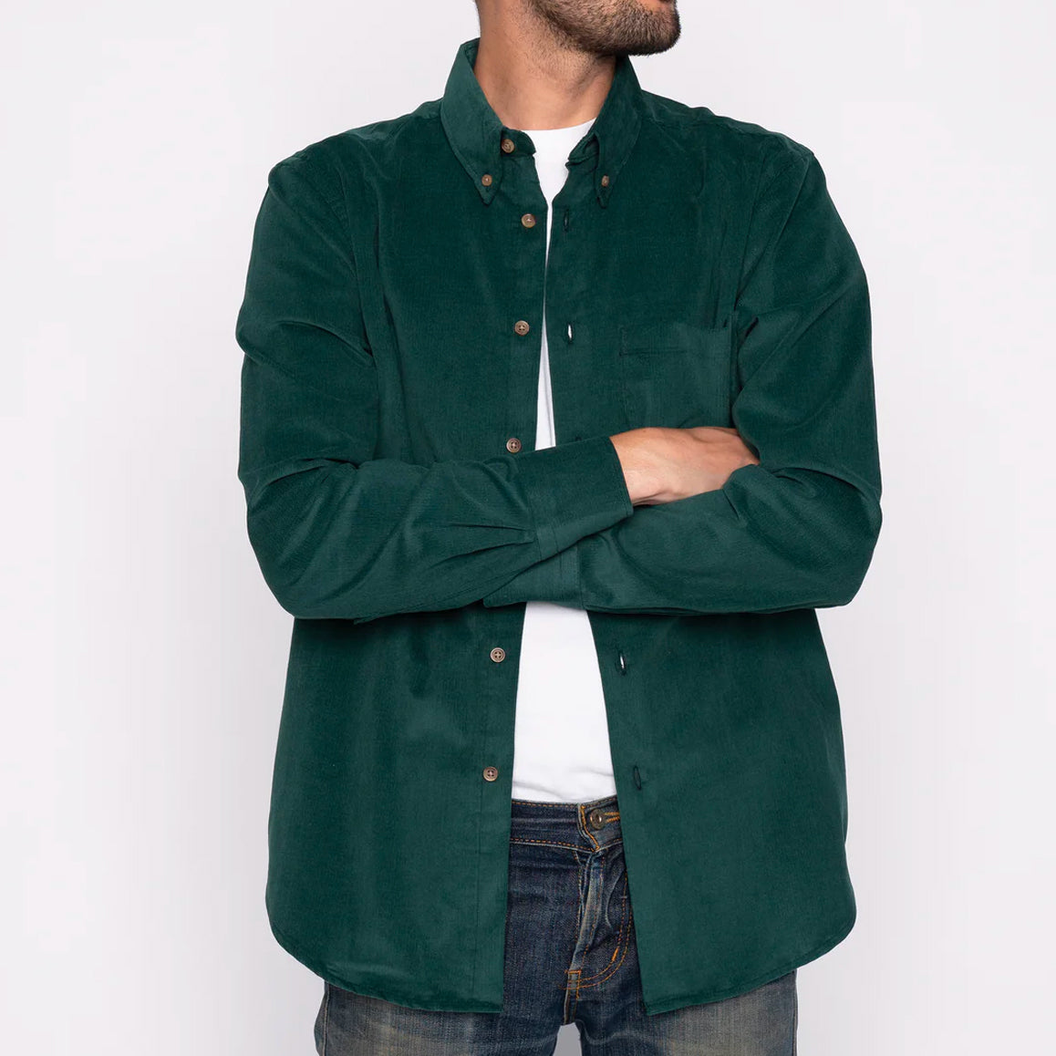 Easy Shirt - Cotton Dyed Corduroy - Green