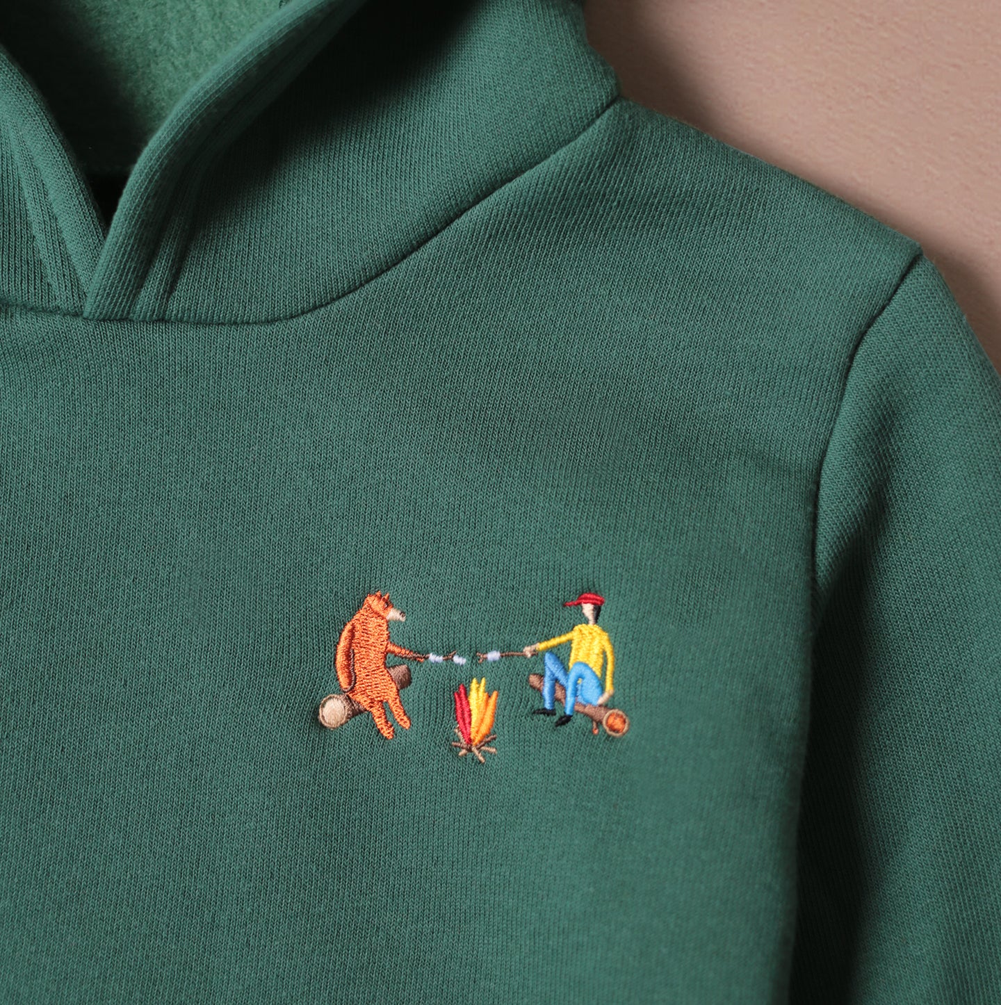 Kids Cabin Hoodie - Forest - Campfire Friends Embroidery - CAMP Series