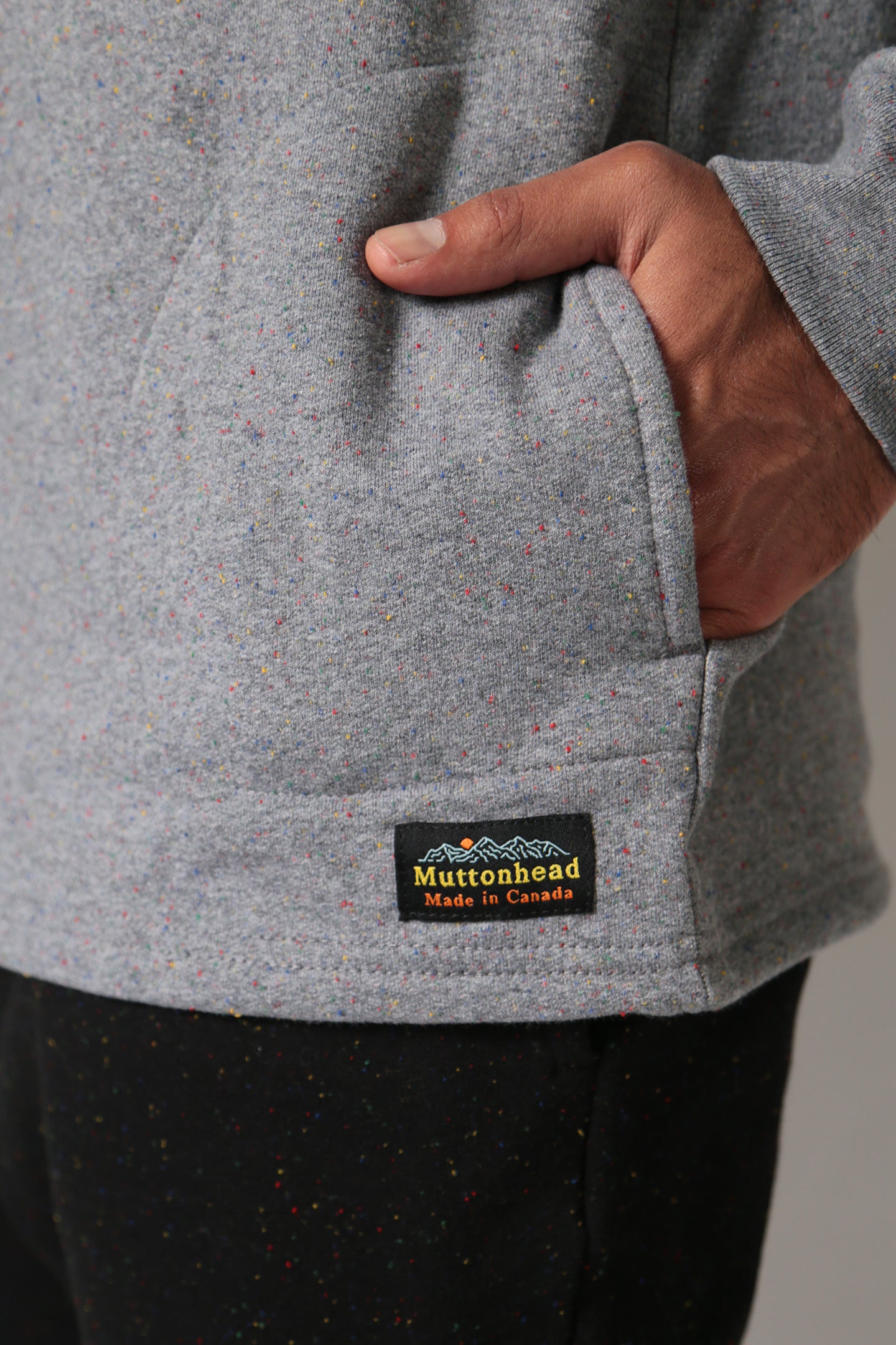 Fleece Field Zip  - Heather Grey Rainbow Speckle