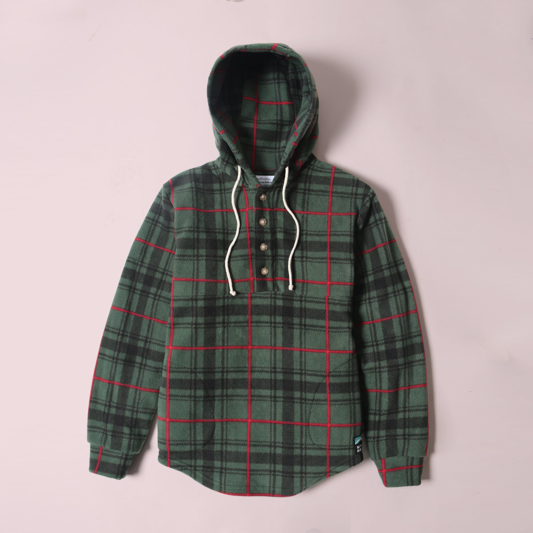 Camping Hoodie -  Polar Fleece - Holiday Plaid