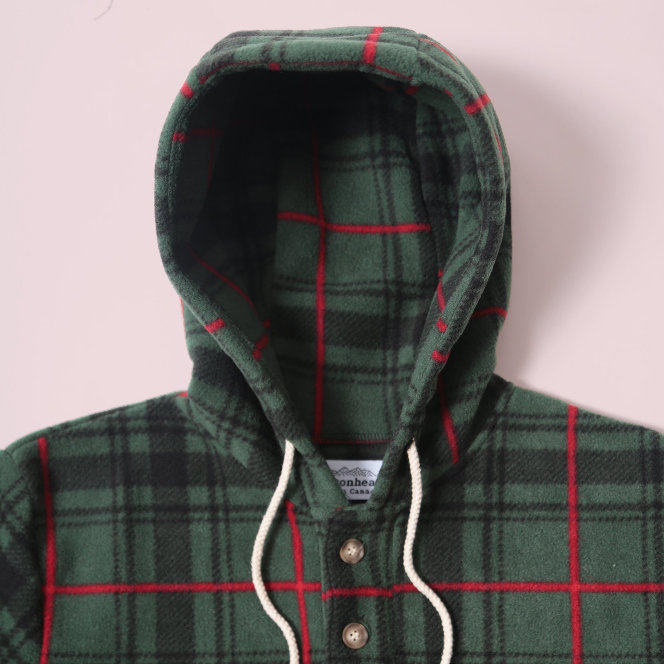 Camping Hoodie -  Polar Fleece - Holiday Plaid