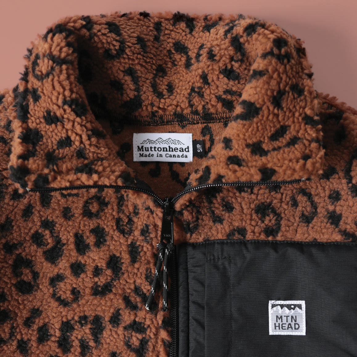 Alpine 1/4 Zip  - Leopard Sherpa