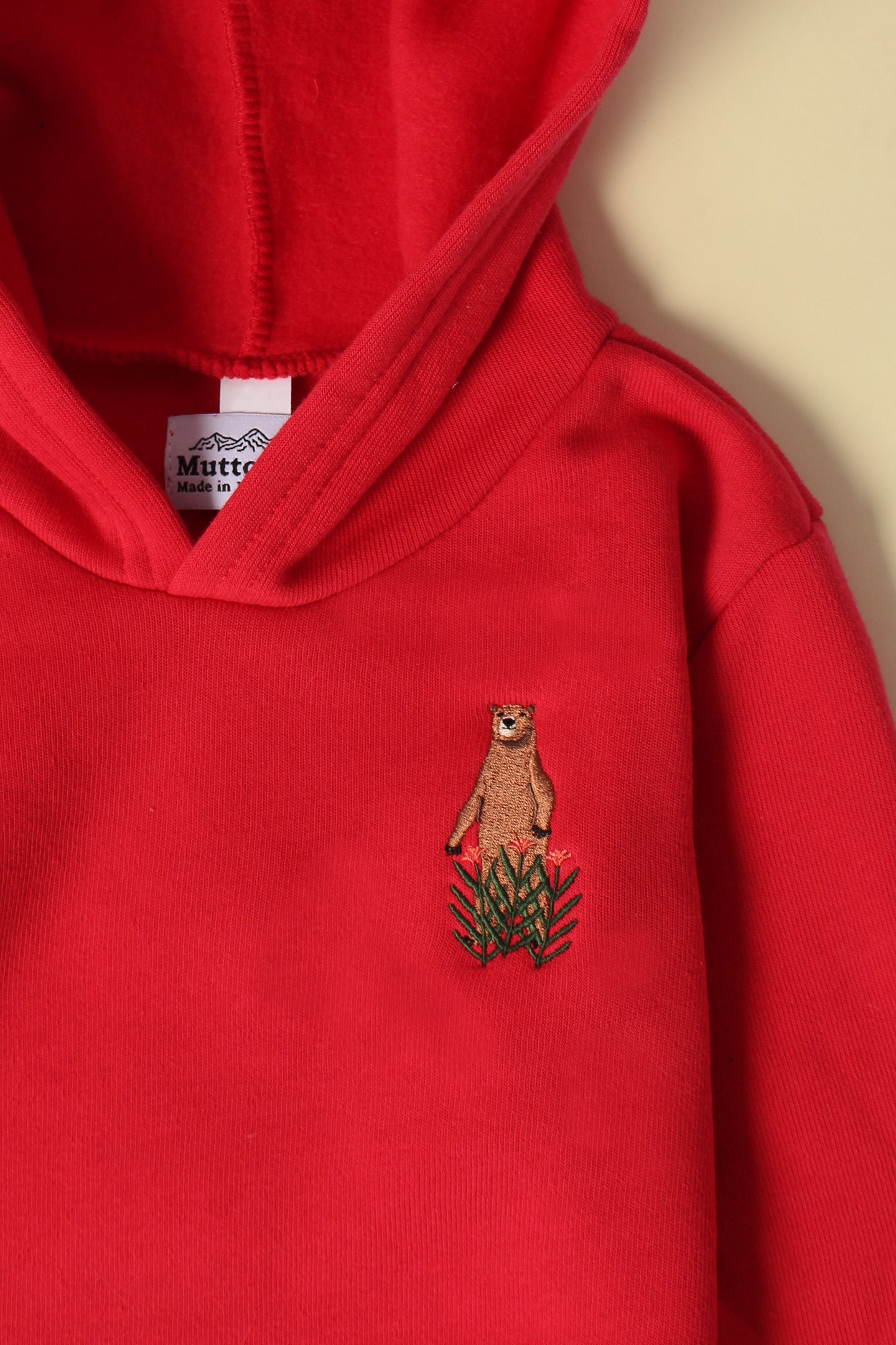 Kids Cabin Hoodie - Red - Bush Bear Embroidery
