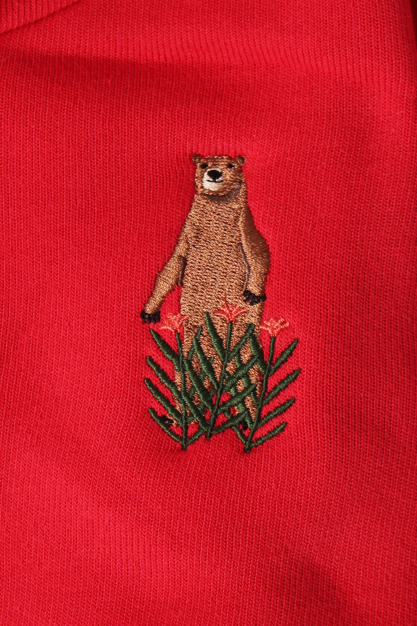 Kids Cabin Hoodie - Red - Bush Bear Embroidery