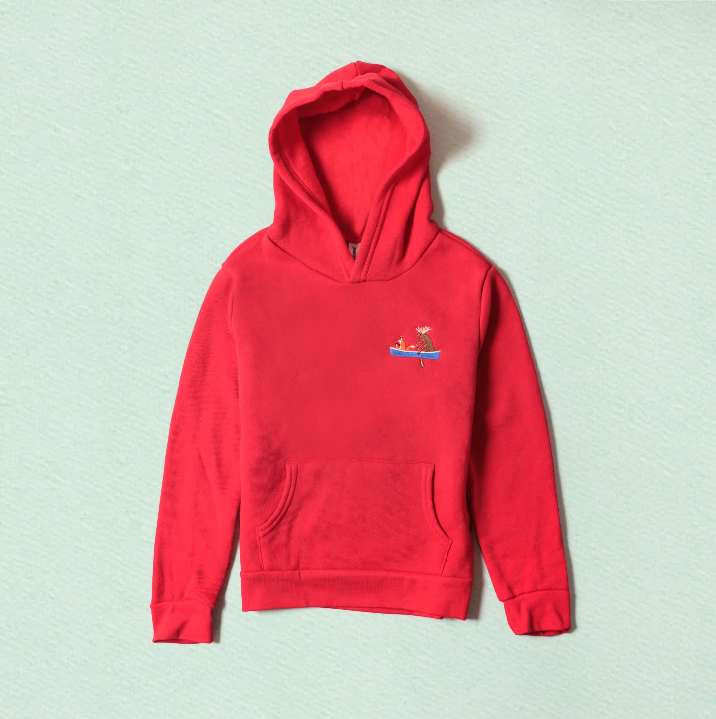 Kids Cabin Hoodie - Red - Paddle Pals Embroidery - CAMP Series