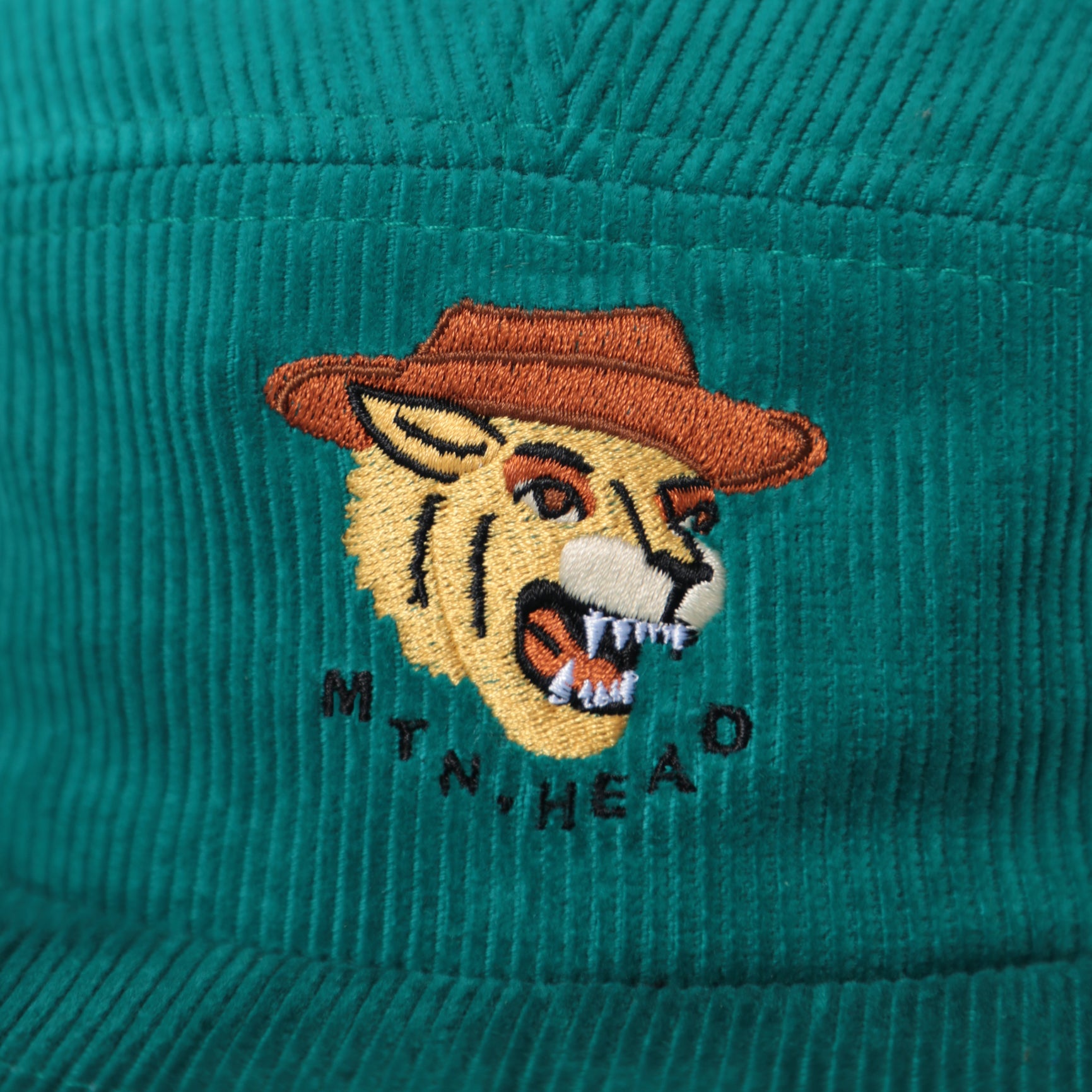 5 Panel - Teal Cord - Cowboy Dog Embroidery