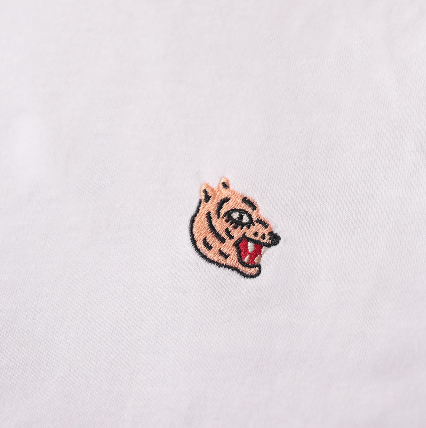 Longsleeve Tee - White - Wild Cat Embroidery