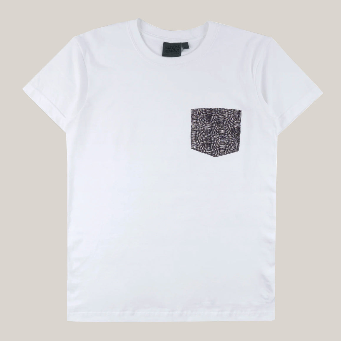 Pocket tee - White + Kimono Print - Scales