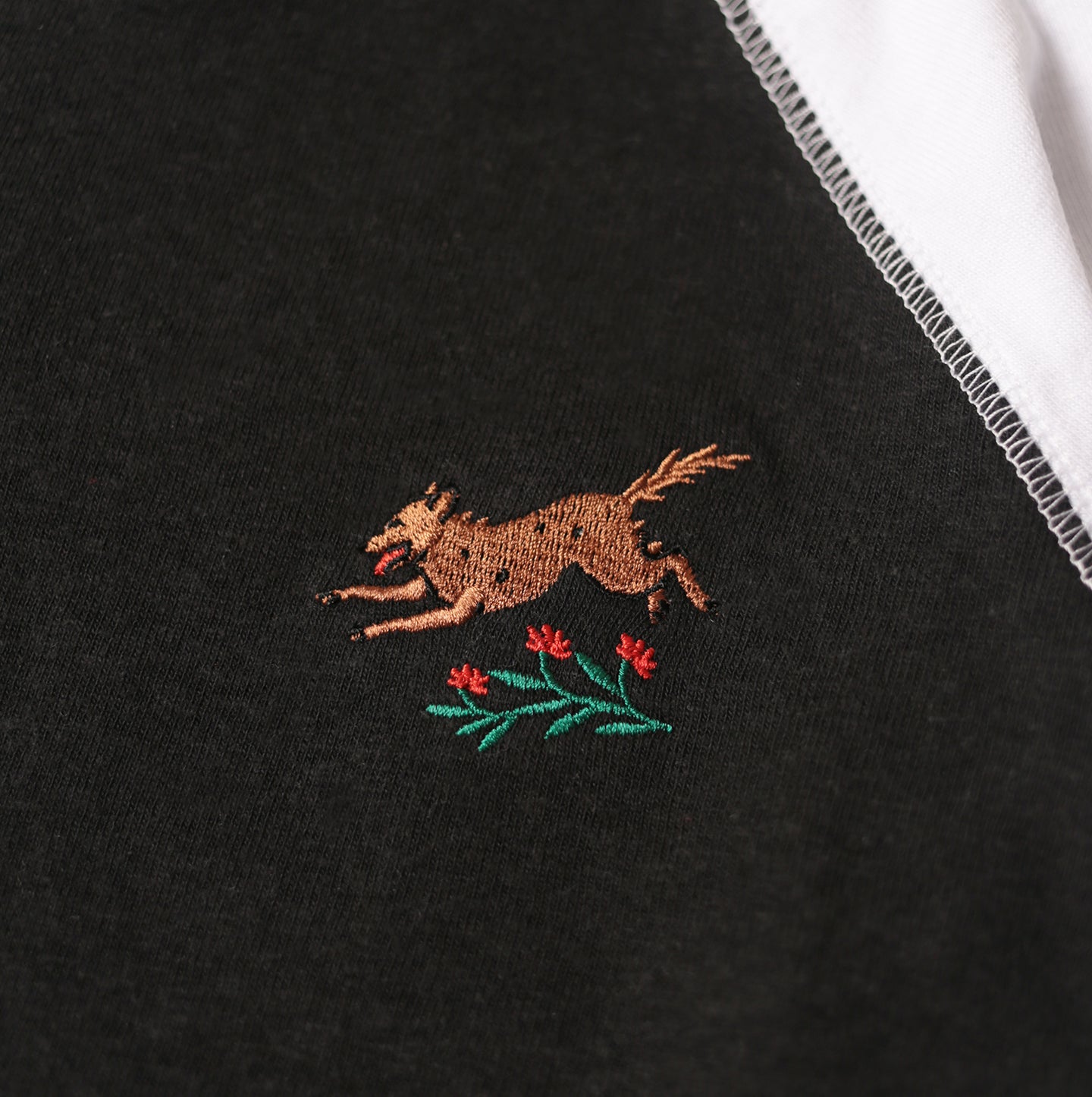 Baseball Tee - Black/White - Wild Wolf Embroidery