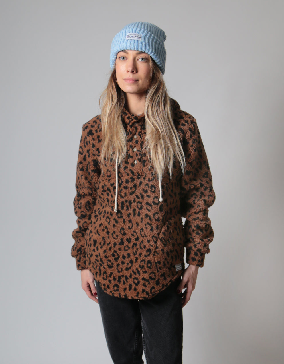 Camping Hoodie -  Leopard Sherpa