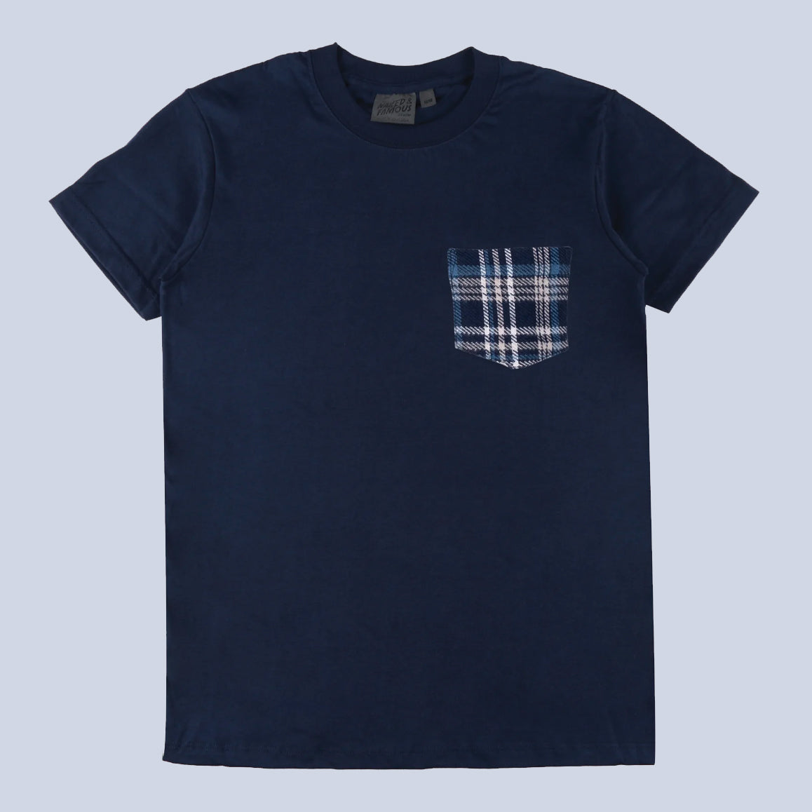 Pocket Tee - Navy + Triple Yarn Twill Check Brush