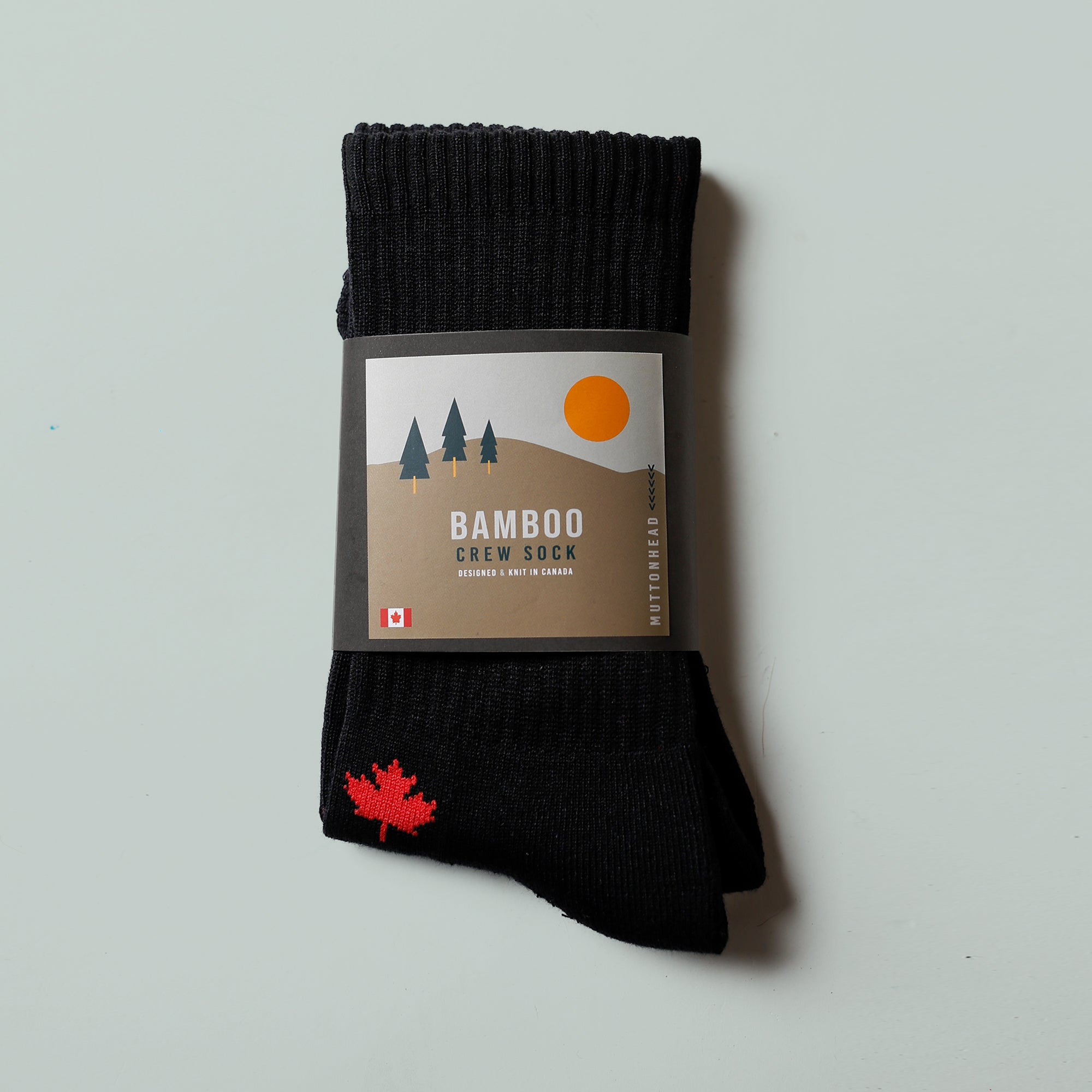 Bamboo Crew Sock - Canada Leaf
