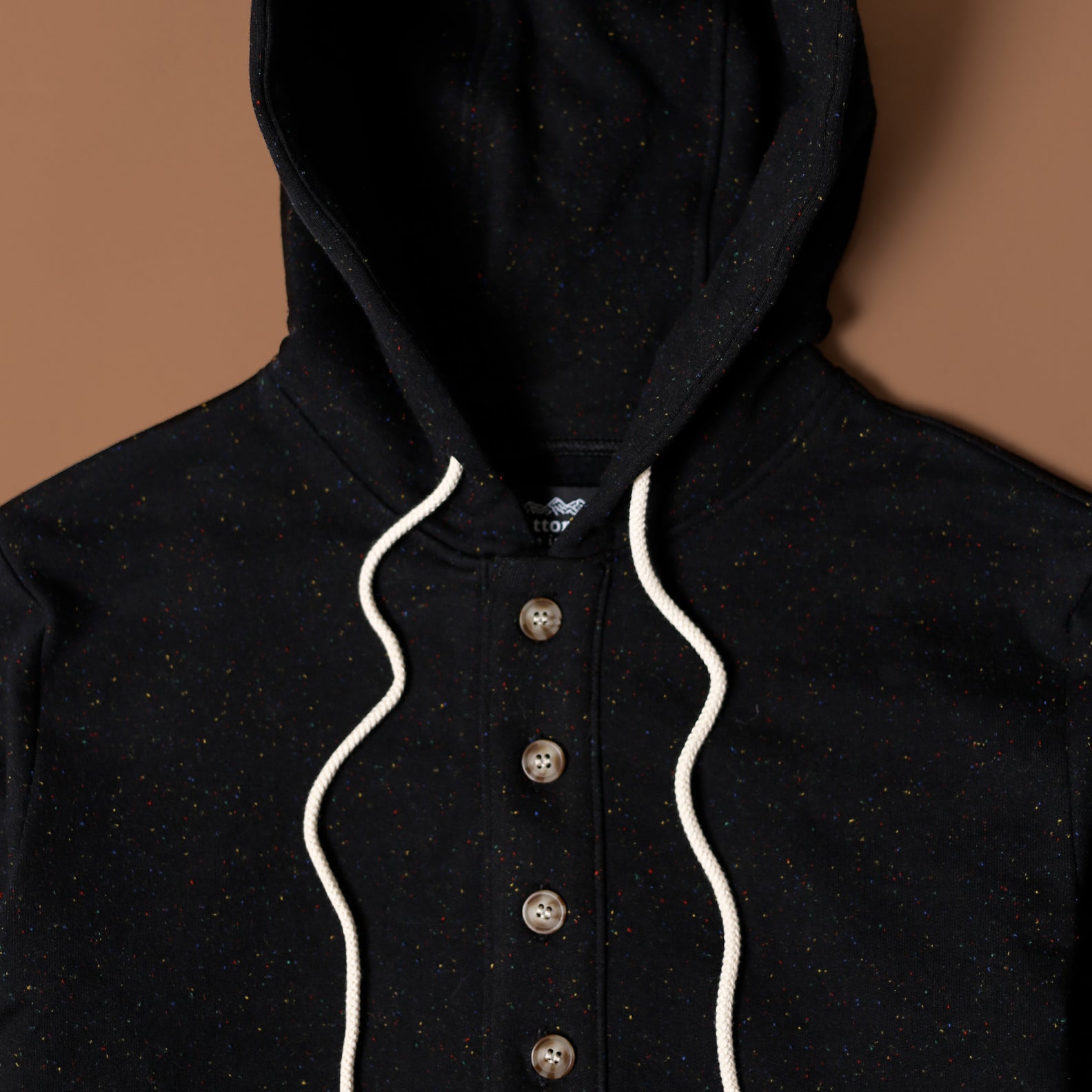 Camping Hoodie - Black Rainbow Speckle