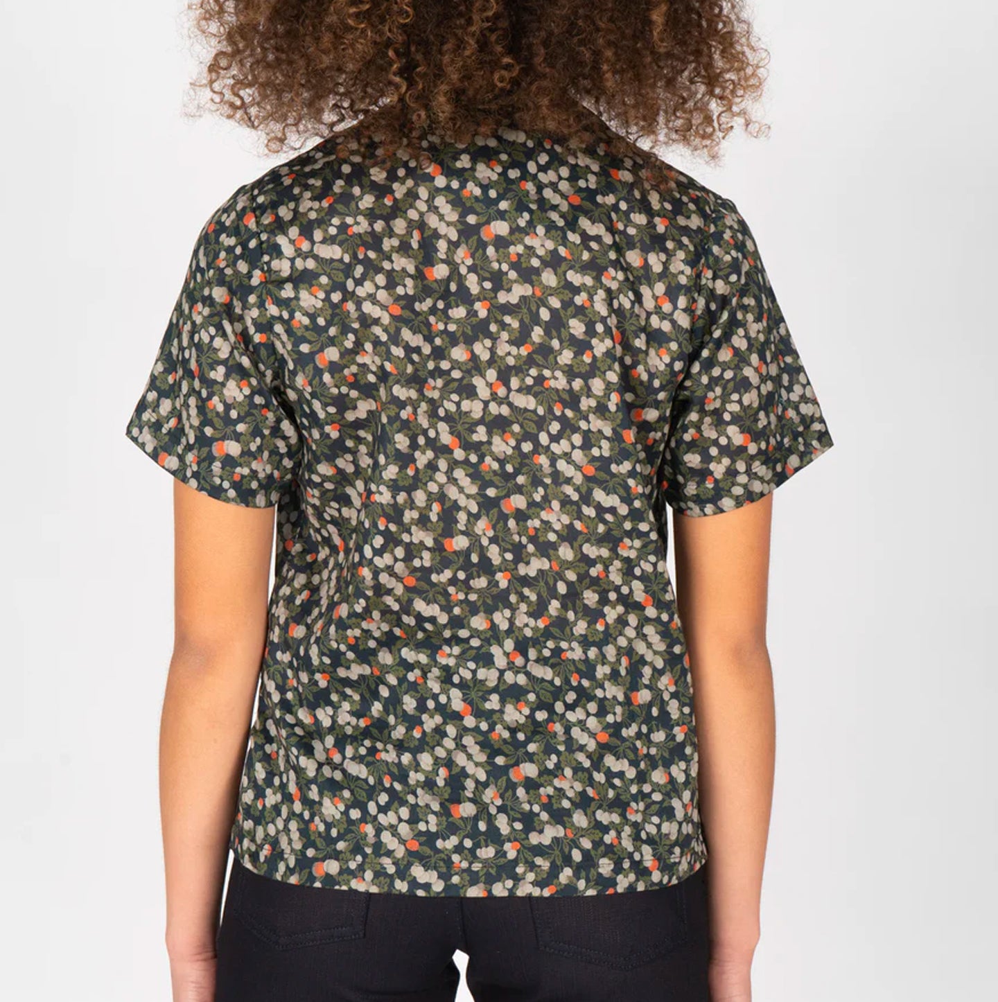 Camp Collar Shirt - Fruit Print - Navy