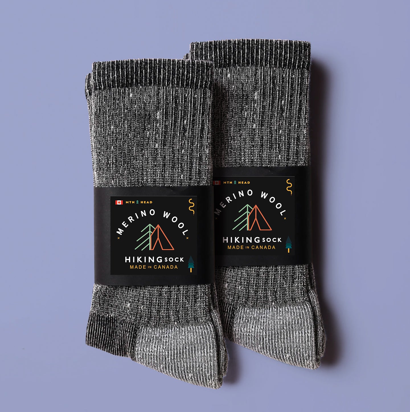 Merino Mountain Hiking Socks - Charcoal - 2 Pack