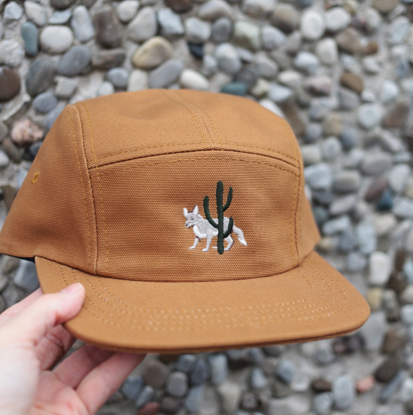 5 Panel - Rust Canvas - Desert Wolf Embroidery
