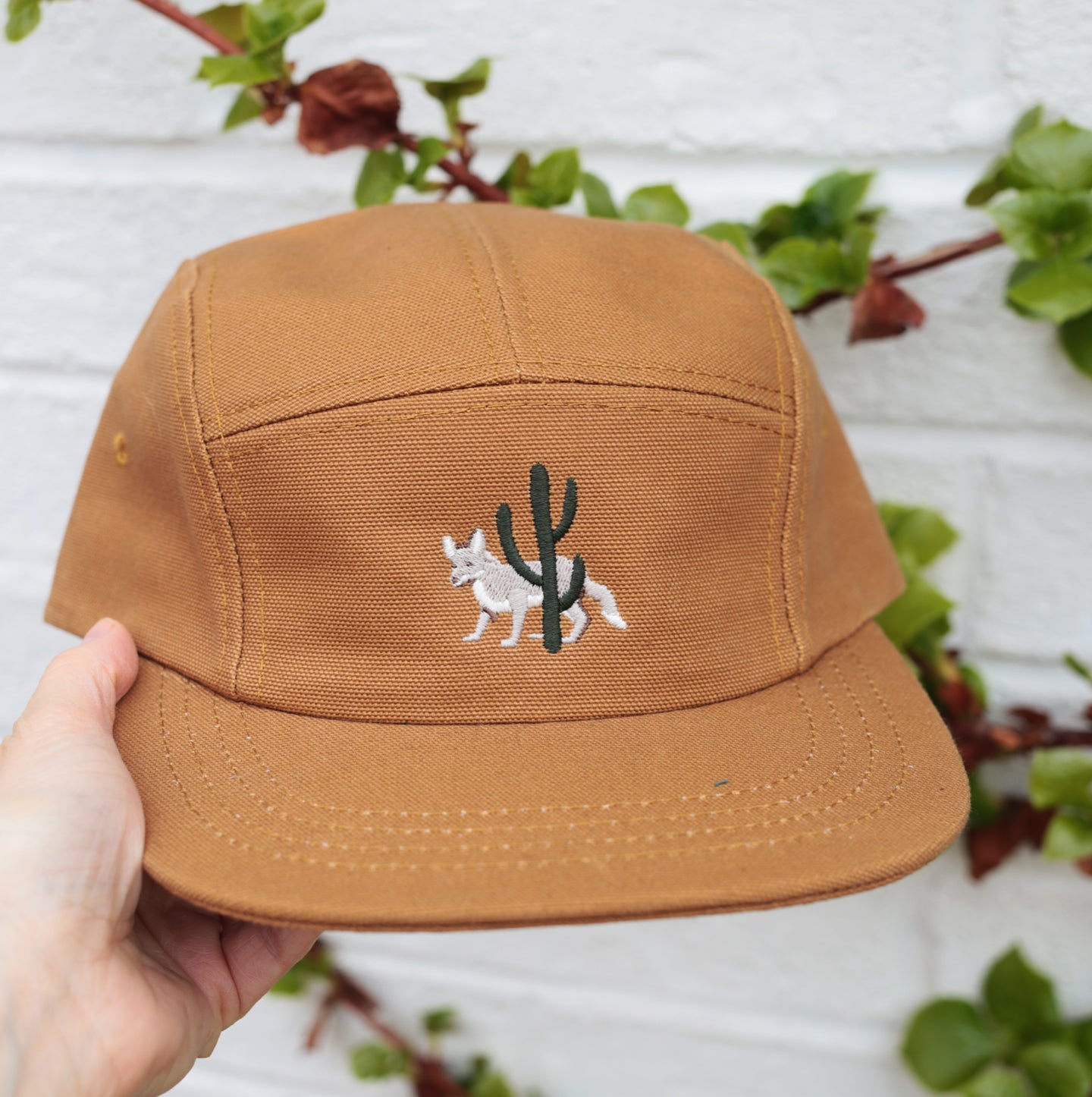 5 Panel - Rust Canvas - Desert Wolf Embroidery