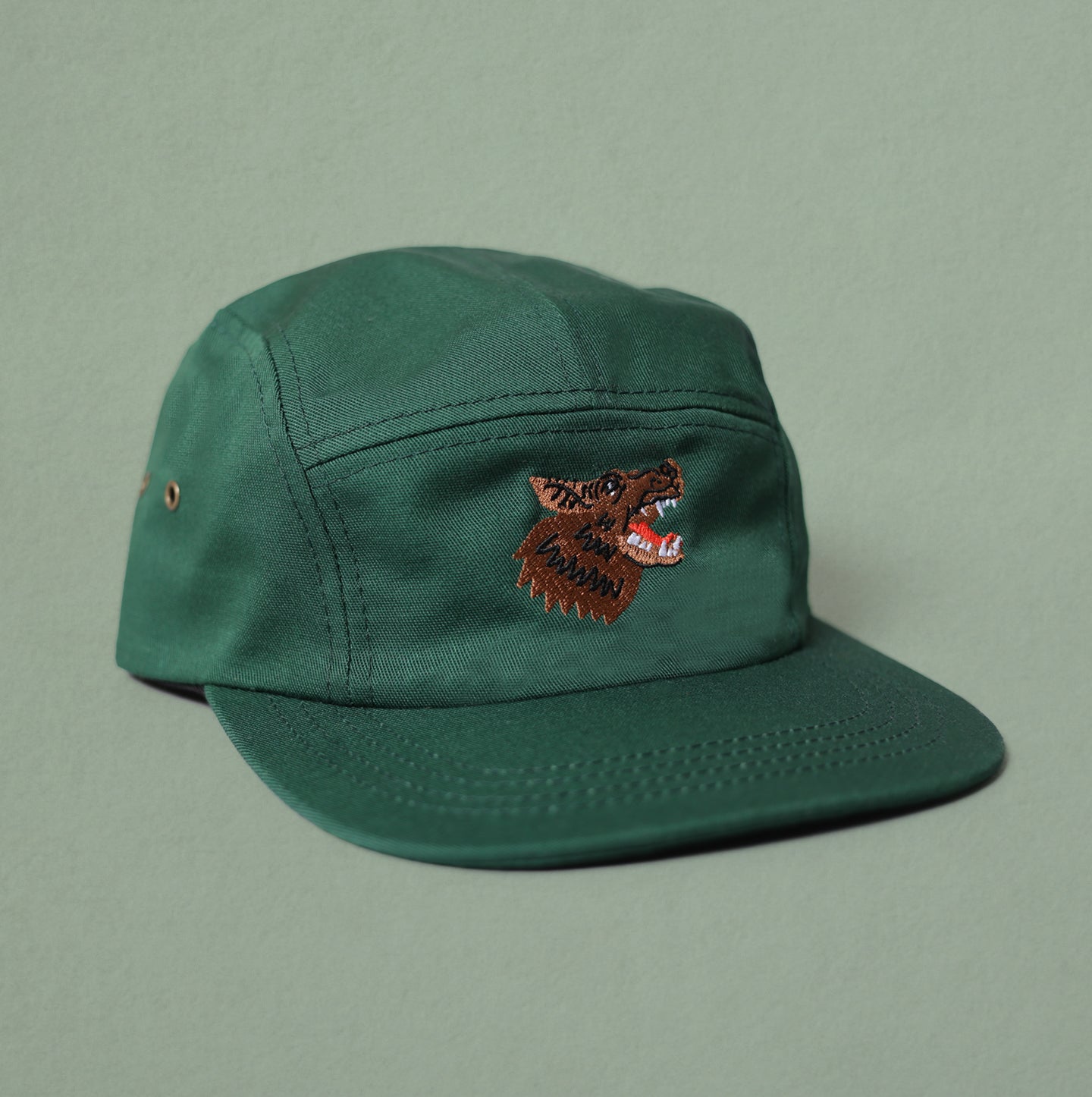 5 Panel - Wolf Embroidery - Forest