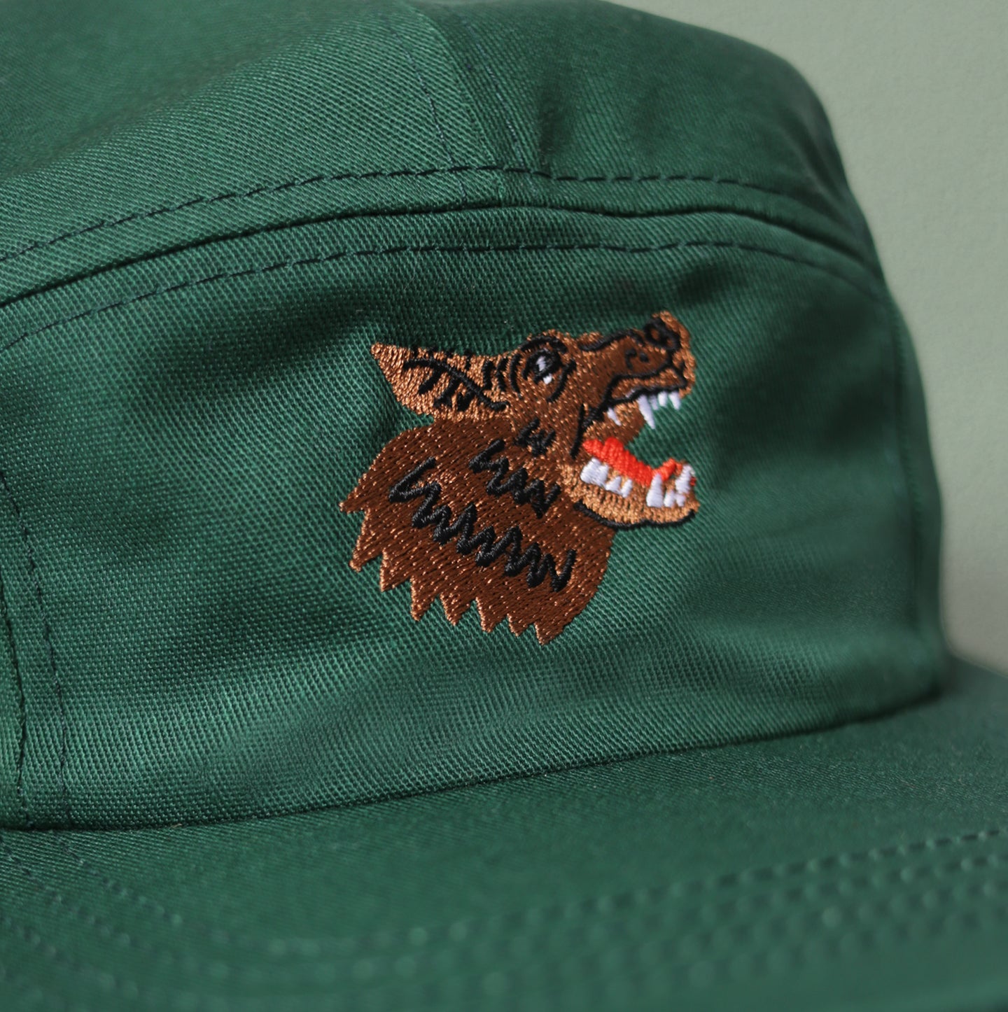 5 Panel - Wolf Embroidery - Forest