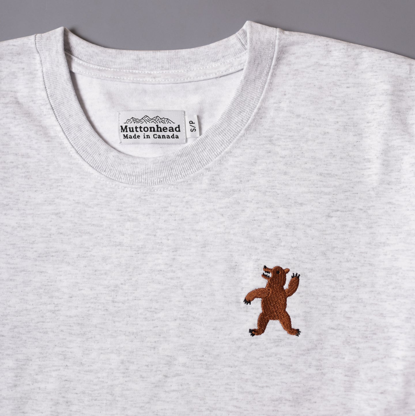 Heavy Weight Tee - Heather Ash - Party Bear Embroidery