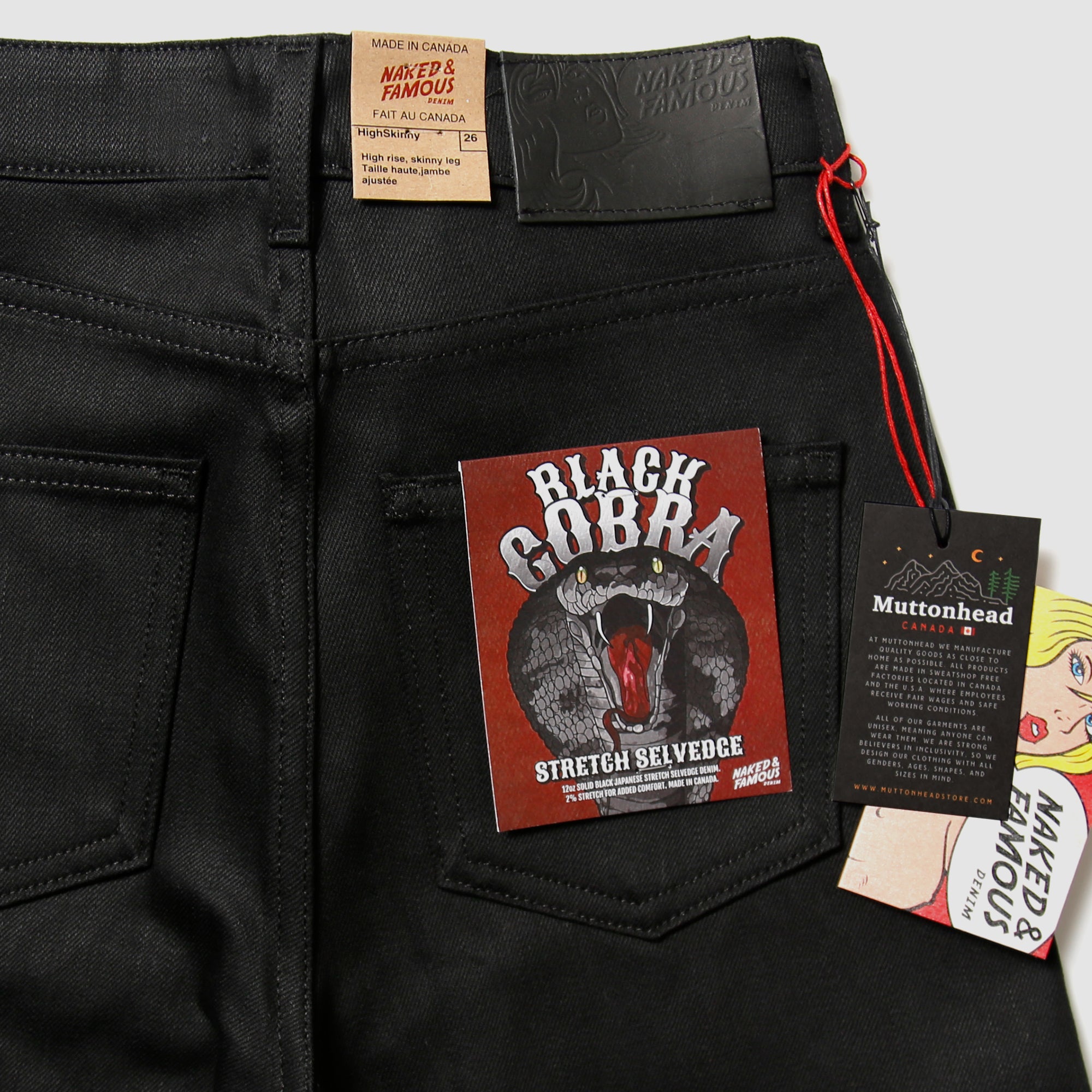 Women's High Skinny - Black Cobra Stretch Selvedge