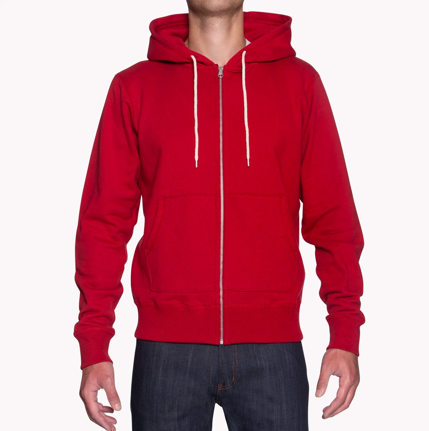 Zip Hoodie - Heavyweight Terry - Red