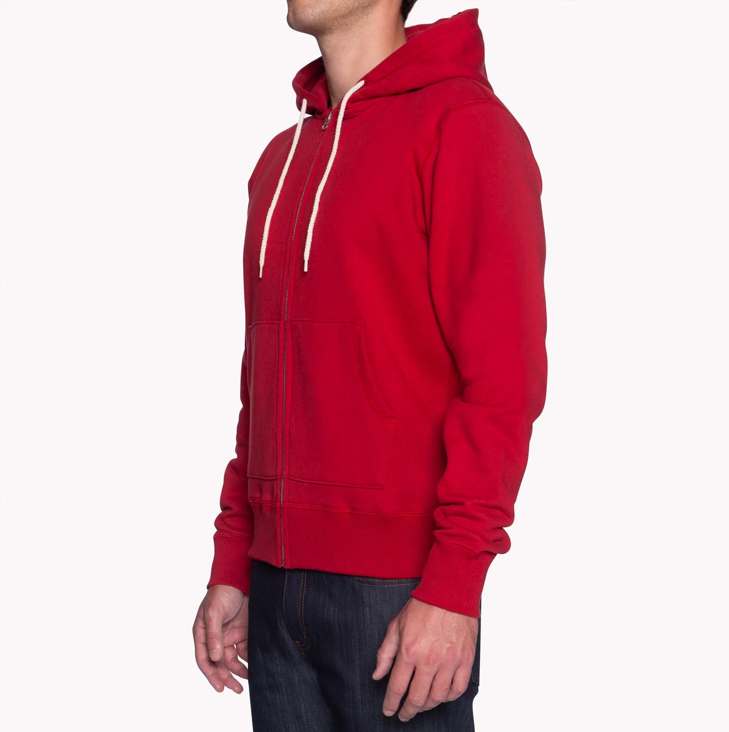 Zip Hoodie - Heavyweight Terry - Red