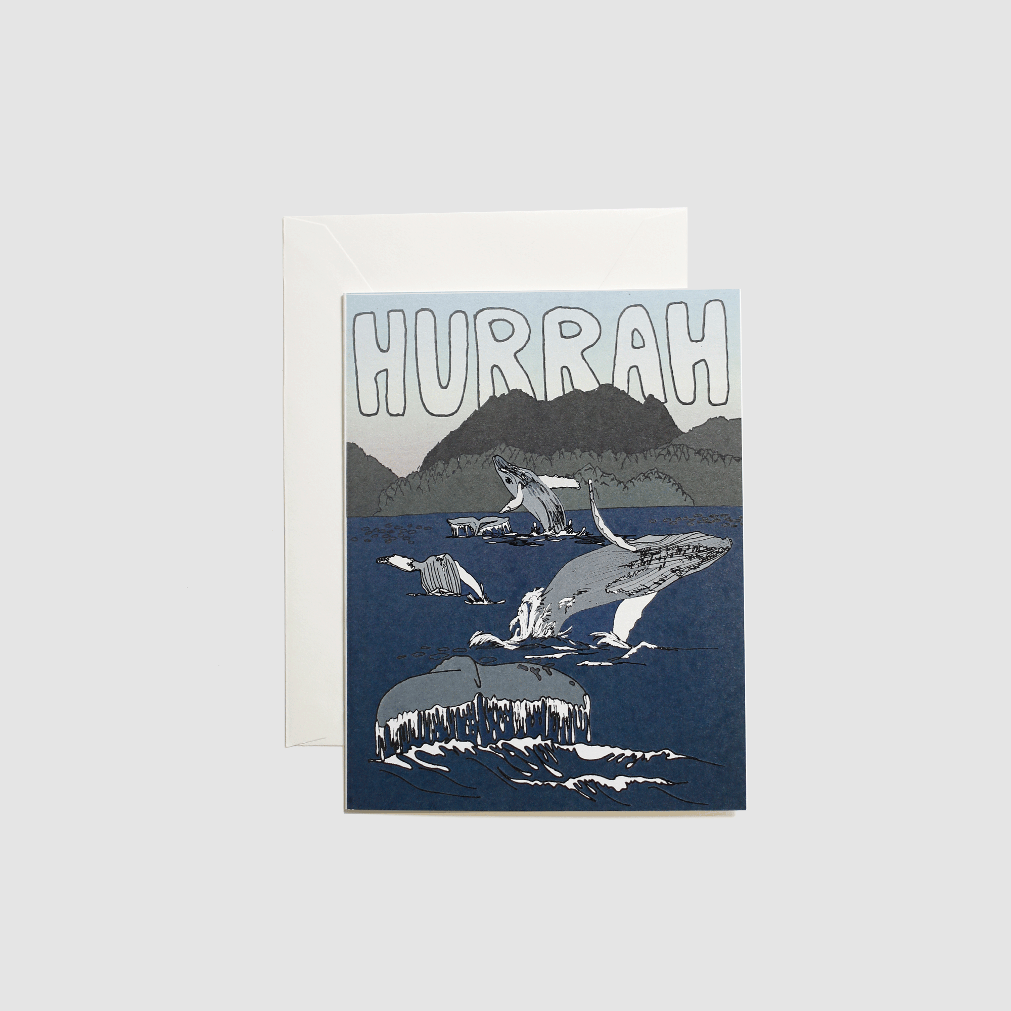 Hurrah Whales Card - Wild Life Illustration and Card Co.