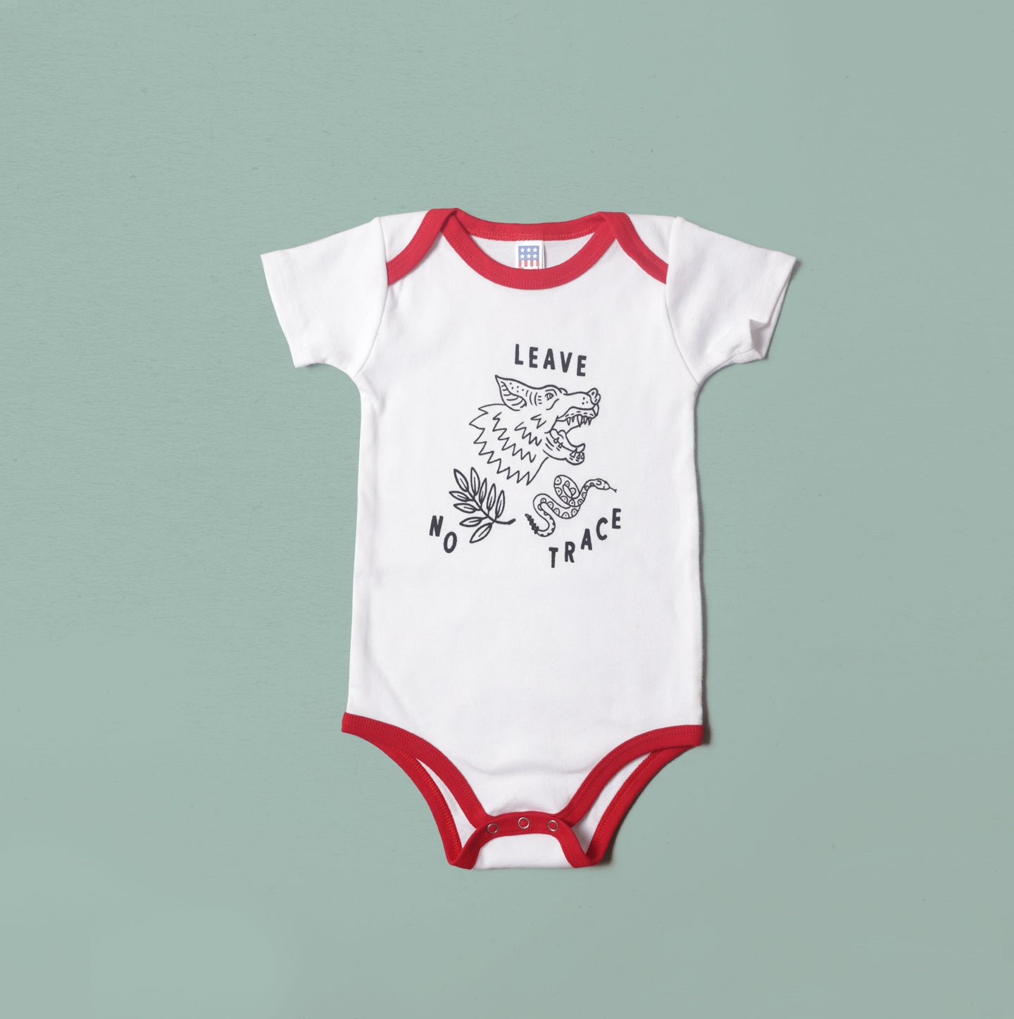 Leave No Trace Onesie - White/Red