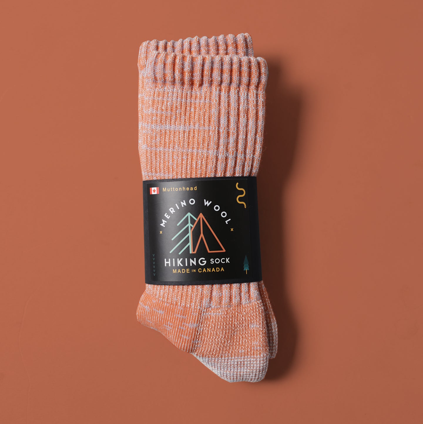 Merino Mountain Hiking Socks - Orange/Sky